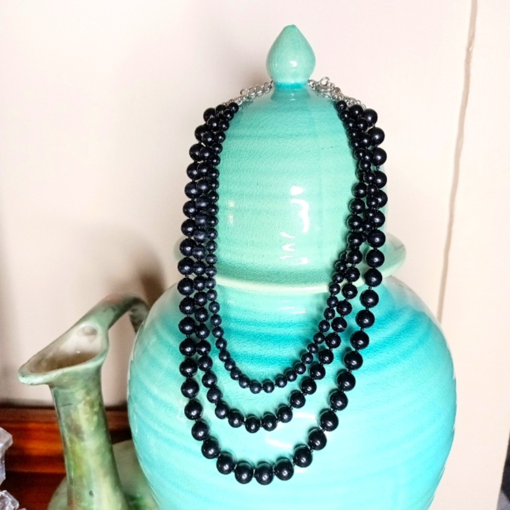Black beaded necklace